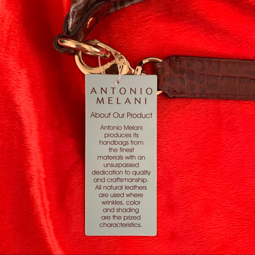 Antonio Melani Wine Red Zebra Print Handbag NWT - Picture 4 of 9